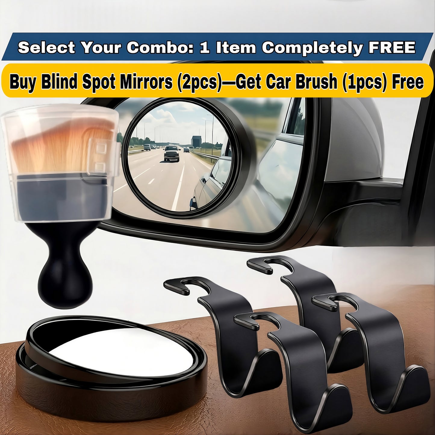 360° Premium Blind Spot Mirrors (2pcs) — Free 1 Item With Every Order