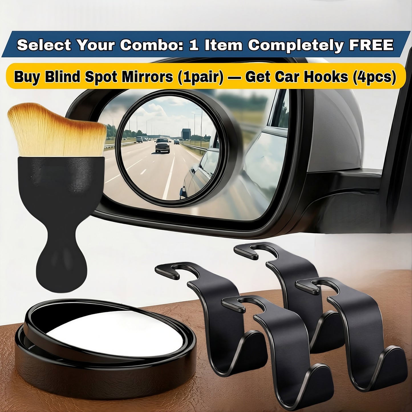 360° Premium Blind Spot Mirrors (2pcs) — Free 1 Item With Every Order