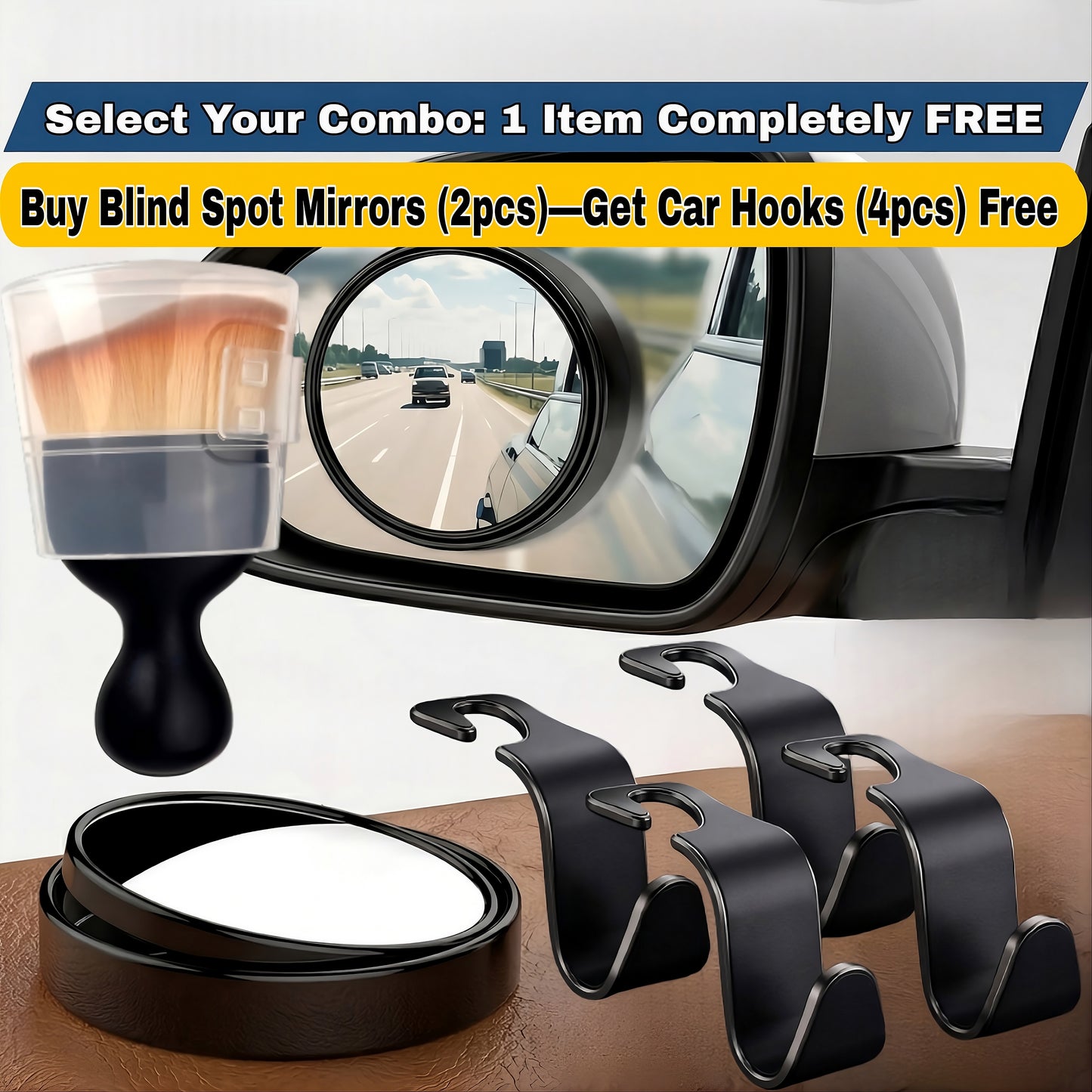 360° Premium Blind Spot Mirrors (2pcs) — Free 1 Item With Every Order