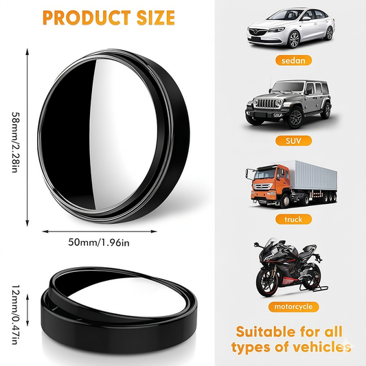 360° Premium Blind Spot Mirrors (2pcs) — Free 1 Item With Every Order