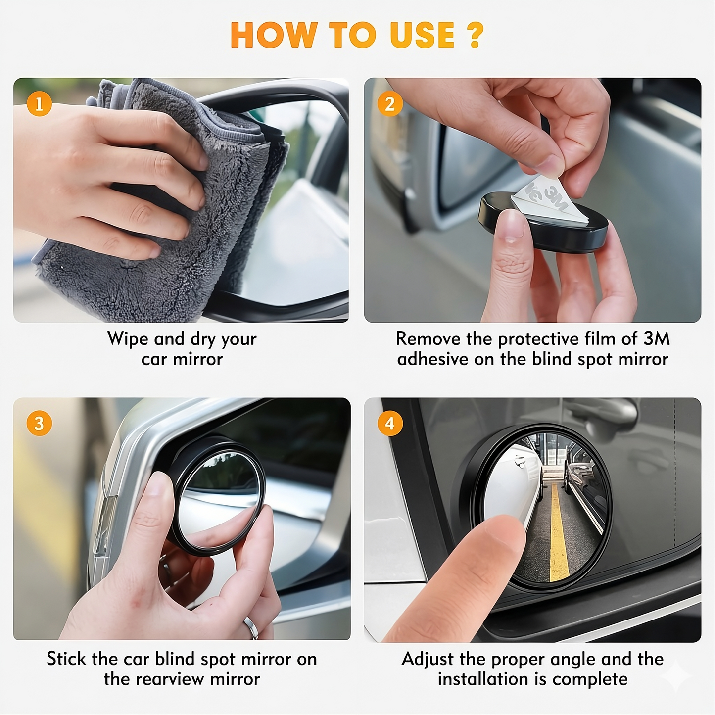 360° Premium Blind Spot Mirrors (2pcs) — Free 1 Item With Every Order